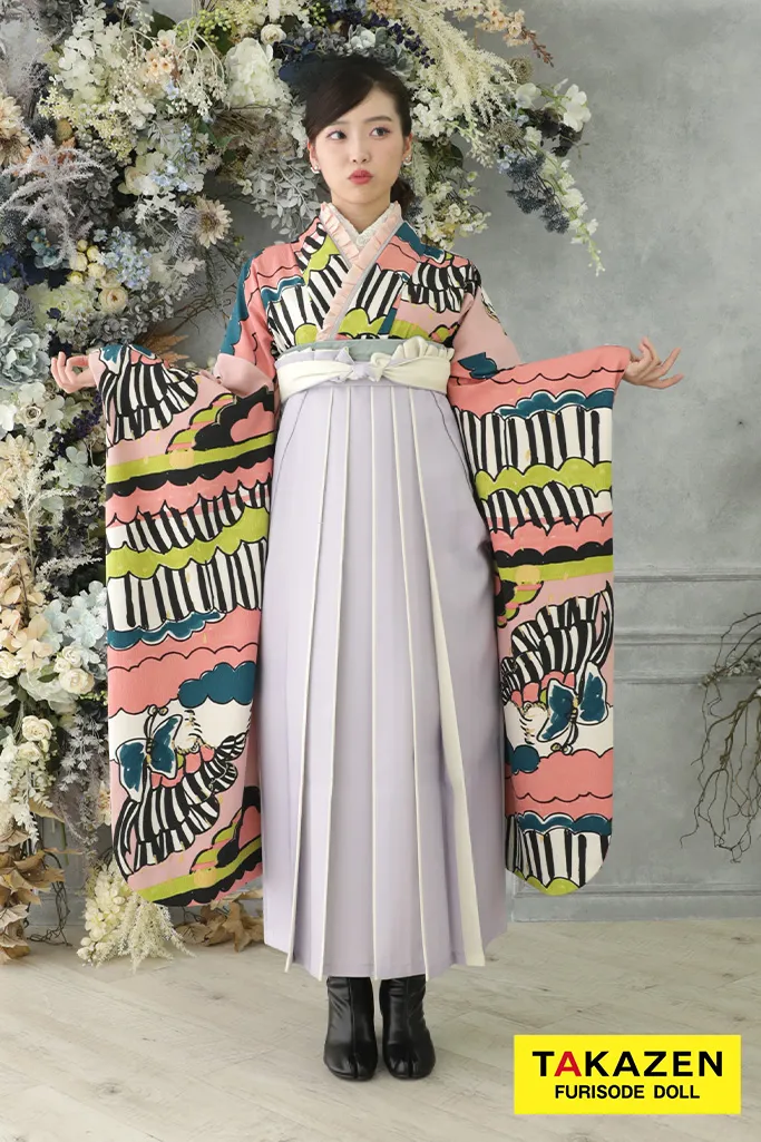 レトロ サーモンピンク ツモリチサトデザイン 個性的 ブーツスタイル