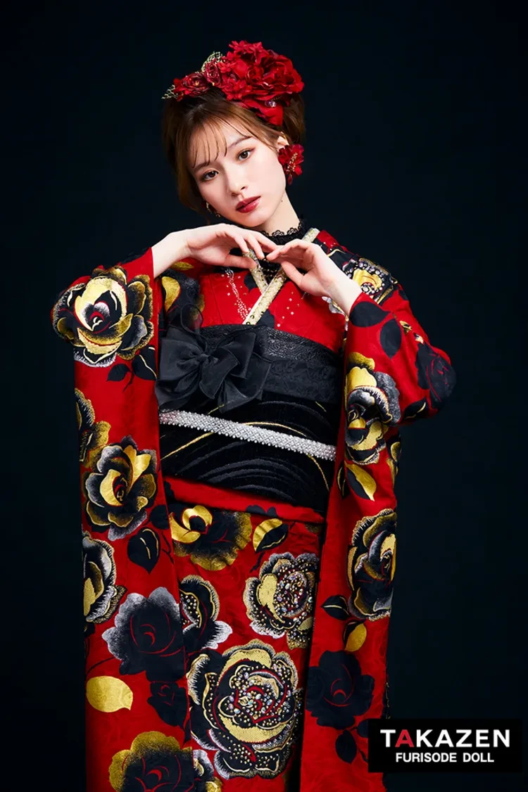 目立つエレガントな振袖✨白宮みずほちゃんが着こなすローズ振袖の