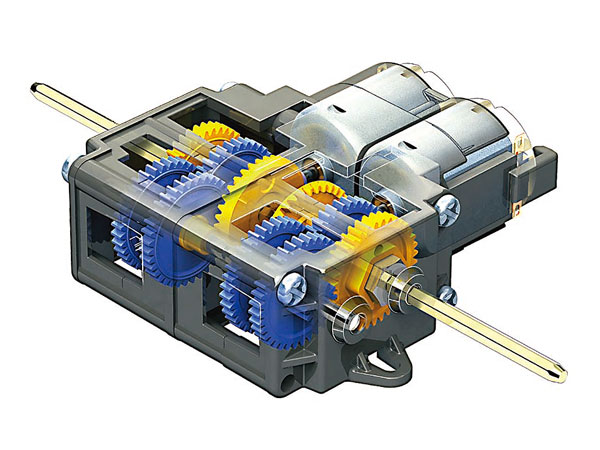 タミヤ 楽しい工作シリーズ ダブルギヤボックス（左右独立4速タイプ