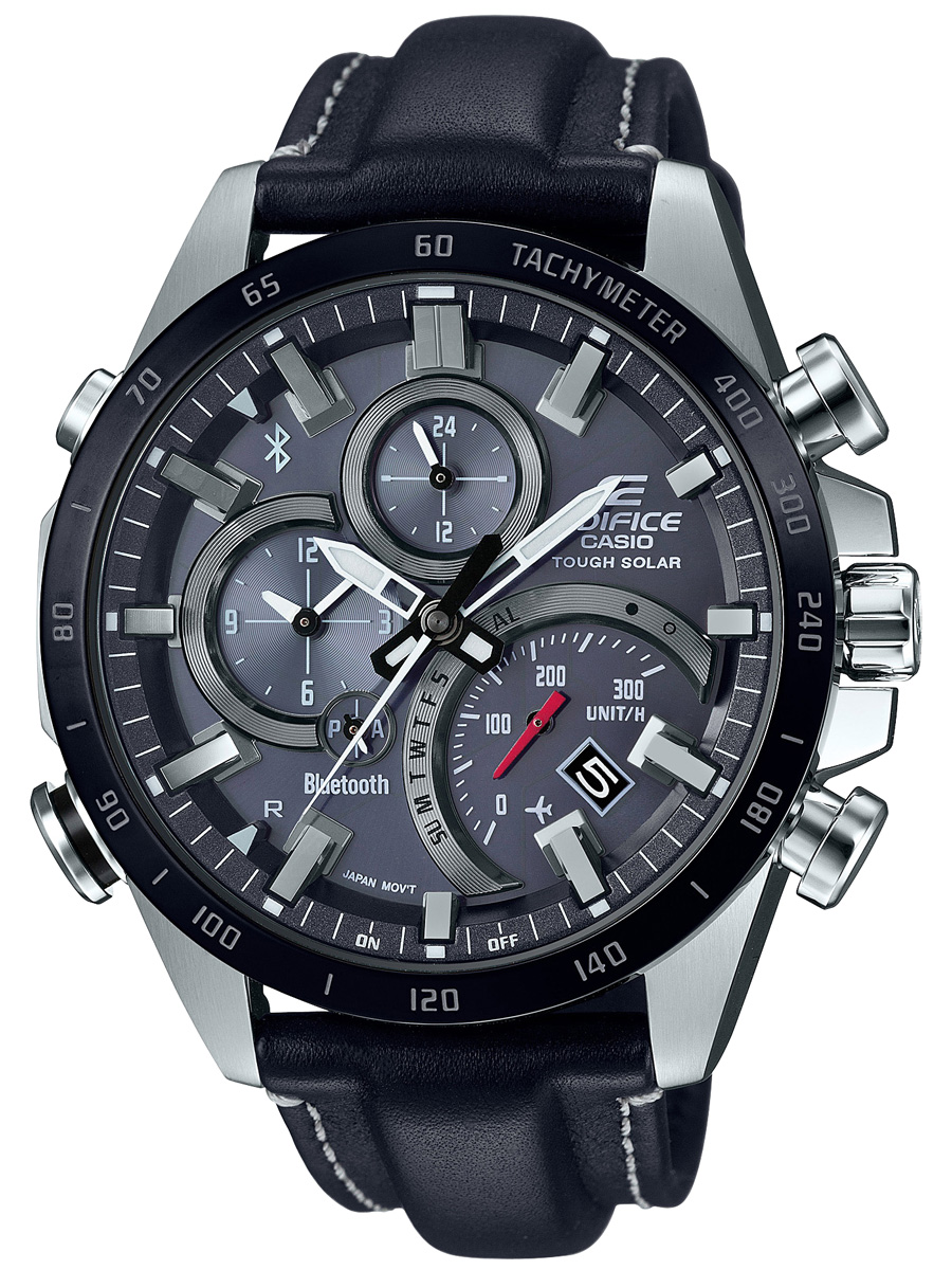 CASIO EDIFICEシリーズ・EQB-501に、ステッチ入りのレザーバンドを採用