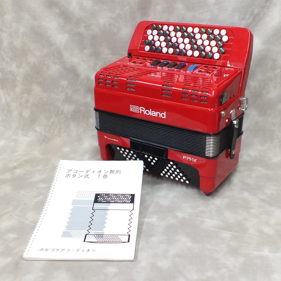 Roland V-accordion FR-1Xb ボタン【赤】 (62ボタン/72ベース)《純正