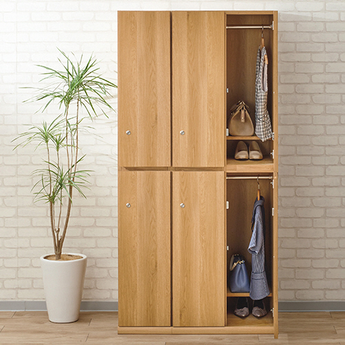 たのめーる】東馬 木製ロッカー 1列2人用 ナチュラル 50540330 1台の通販