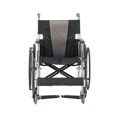 たのめーる】マキテック スチール製車いす(自走式・背折れタイプ) 黒