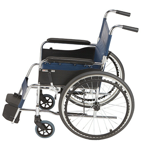 たのめーる】マキテック スチール製車いす(自走式・背折れタイプ) 黒