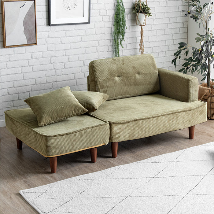 2人掛け コーデュロイ カウチ ソファ 日本製 ポケットコイル