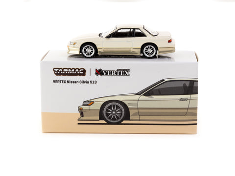 Tarmac Works 1/64 VERTEX Nissan Silvia S13 White / Gold - Lamley Speci