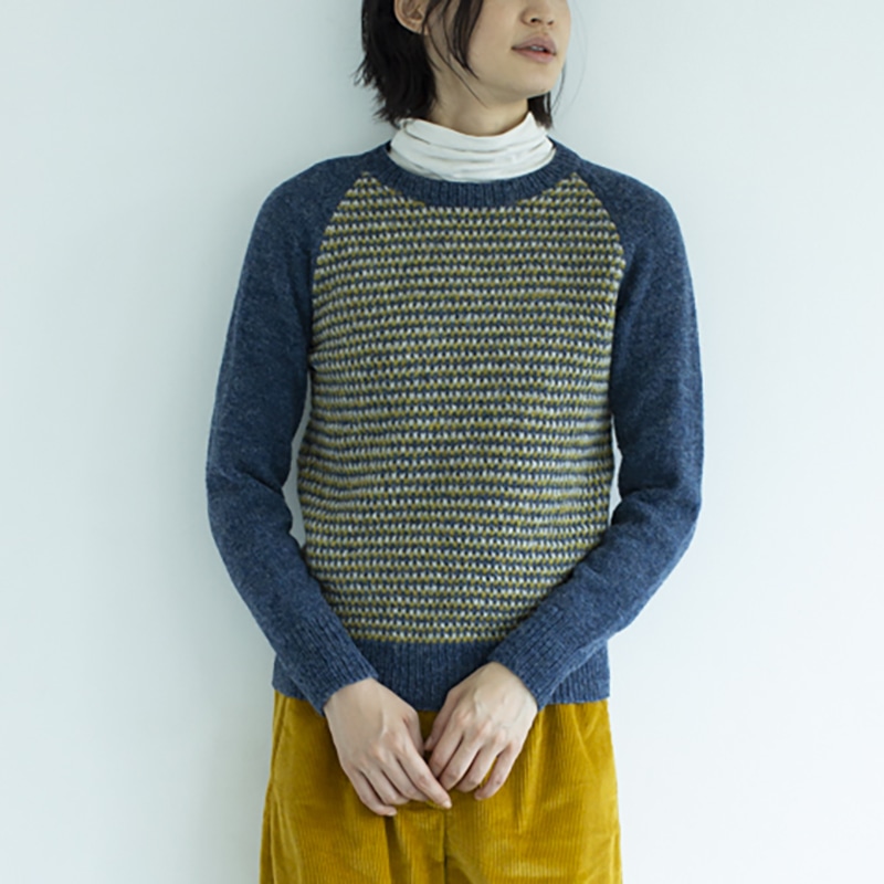 レシピ〉ラグランスリーブのモザイク模様セーター ［M・L・LL