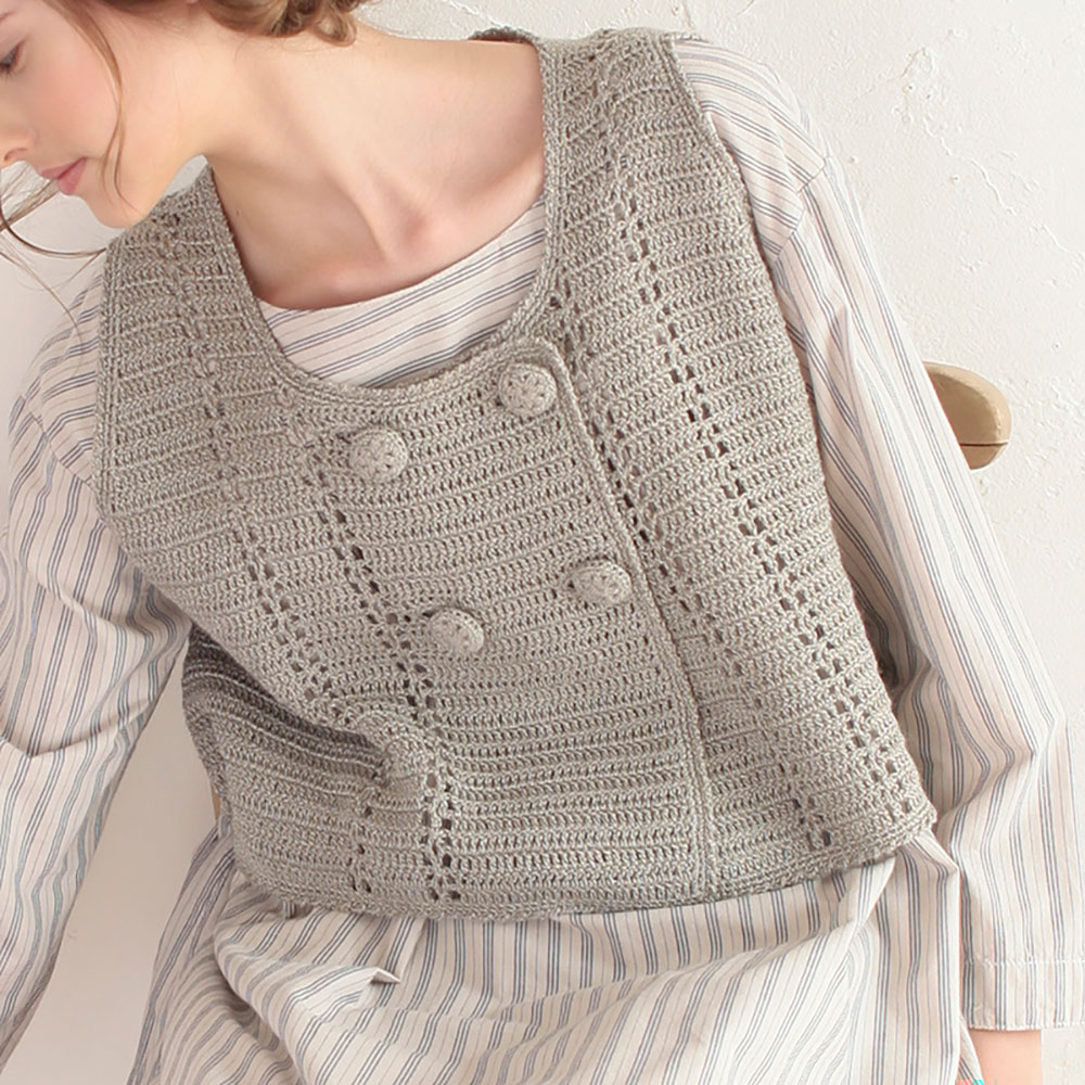 レシピ〉くるみボタンのベスト: レシピ｜手づくりタウン by 日本ヴォーグ社