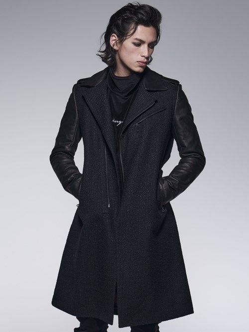 kiryuyrik - 《予約品》ツイード＆袖革 W-RidersLongCoat / W