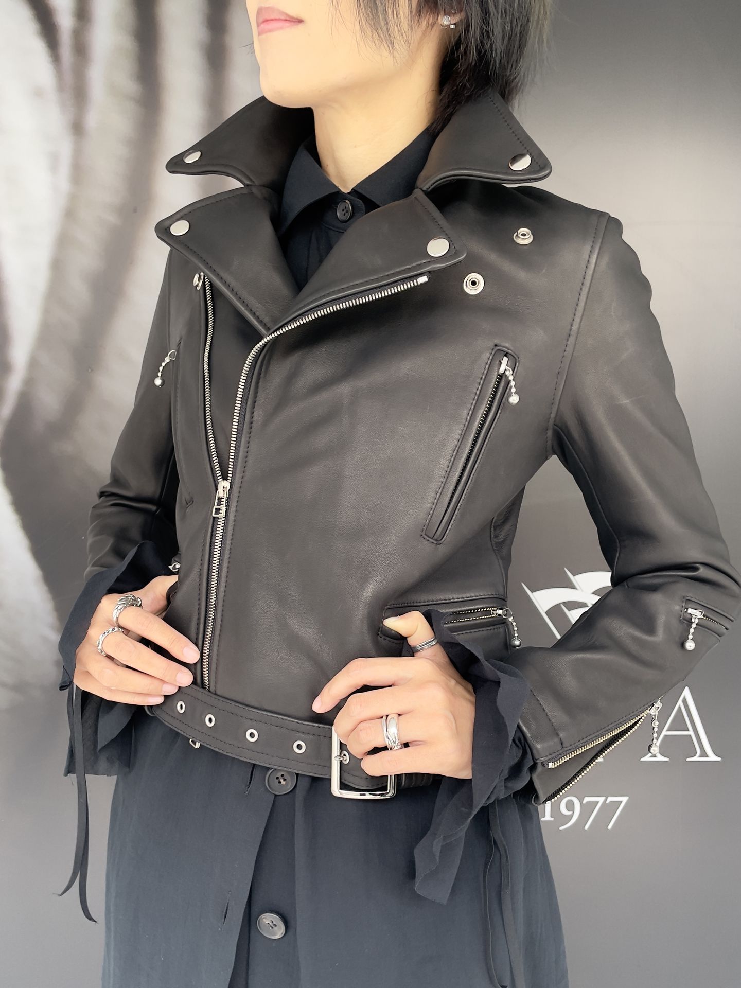 BOY LONDON - シープレザー ダブルライダースジャケット / ブラック