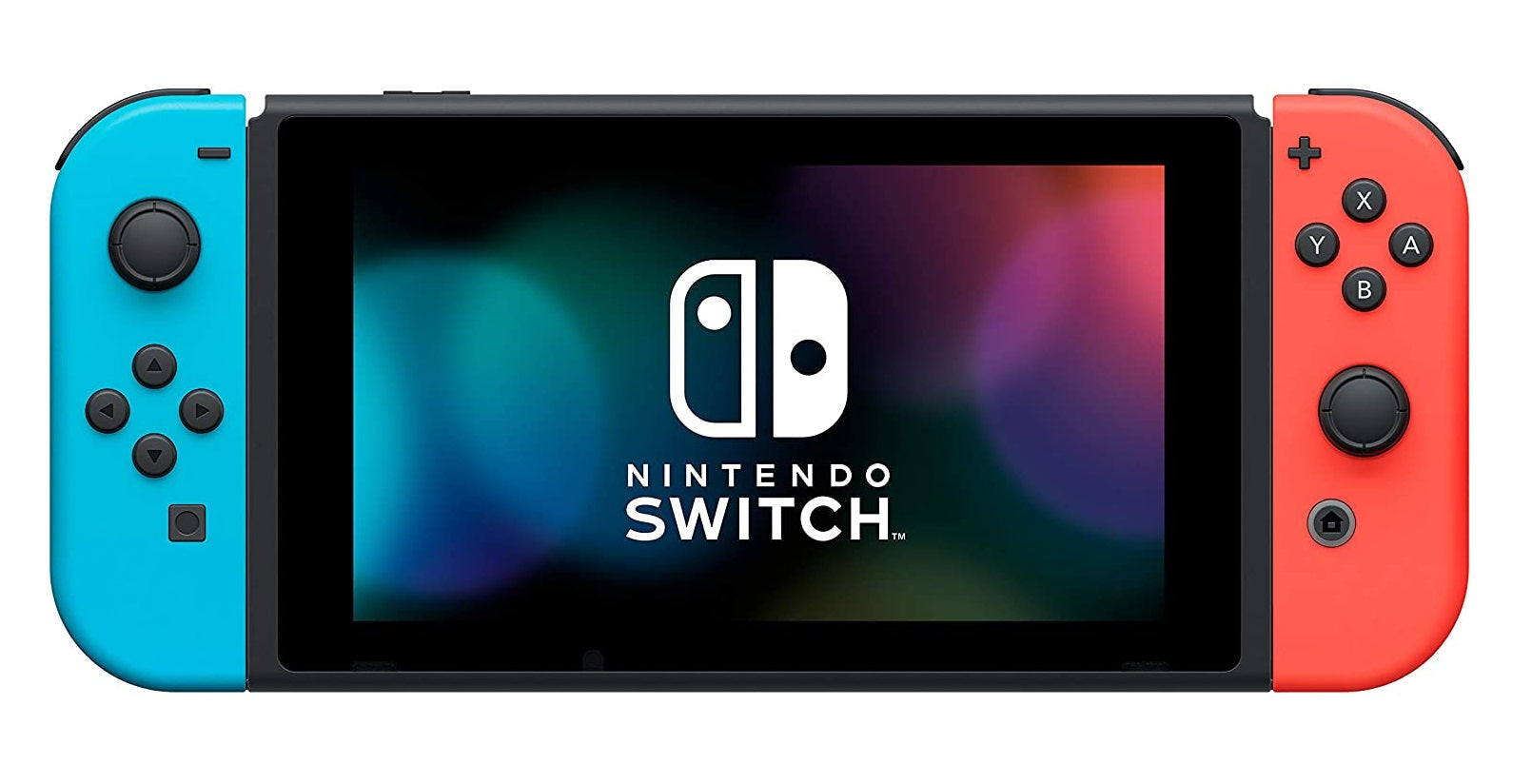 Nintendo Switch with Neon Blue and Neon Red Joy‑Con