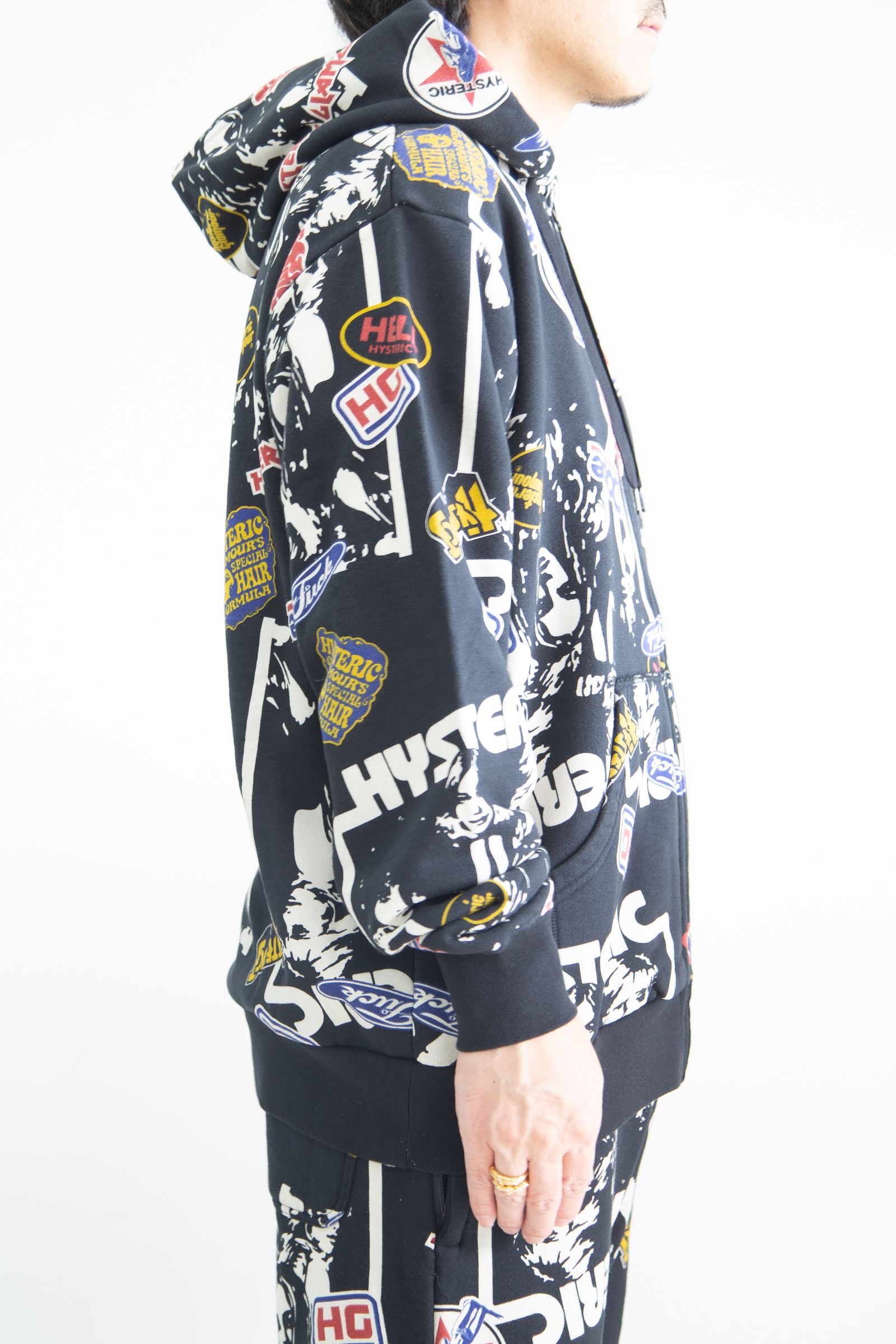 HYSTERIC GLAMOUR - 4GIRLS柄 パーカー / ブラック | Tempt