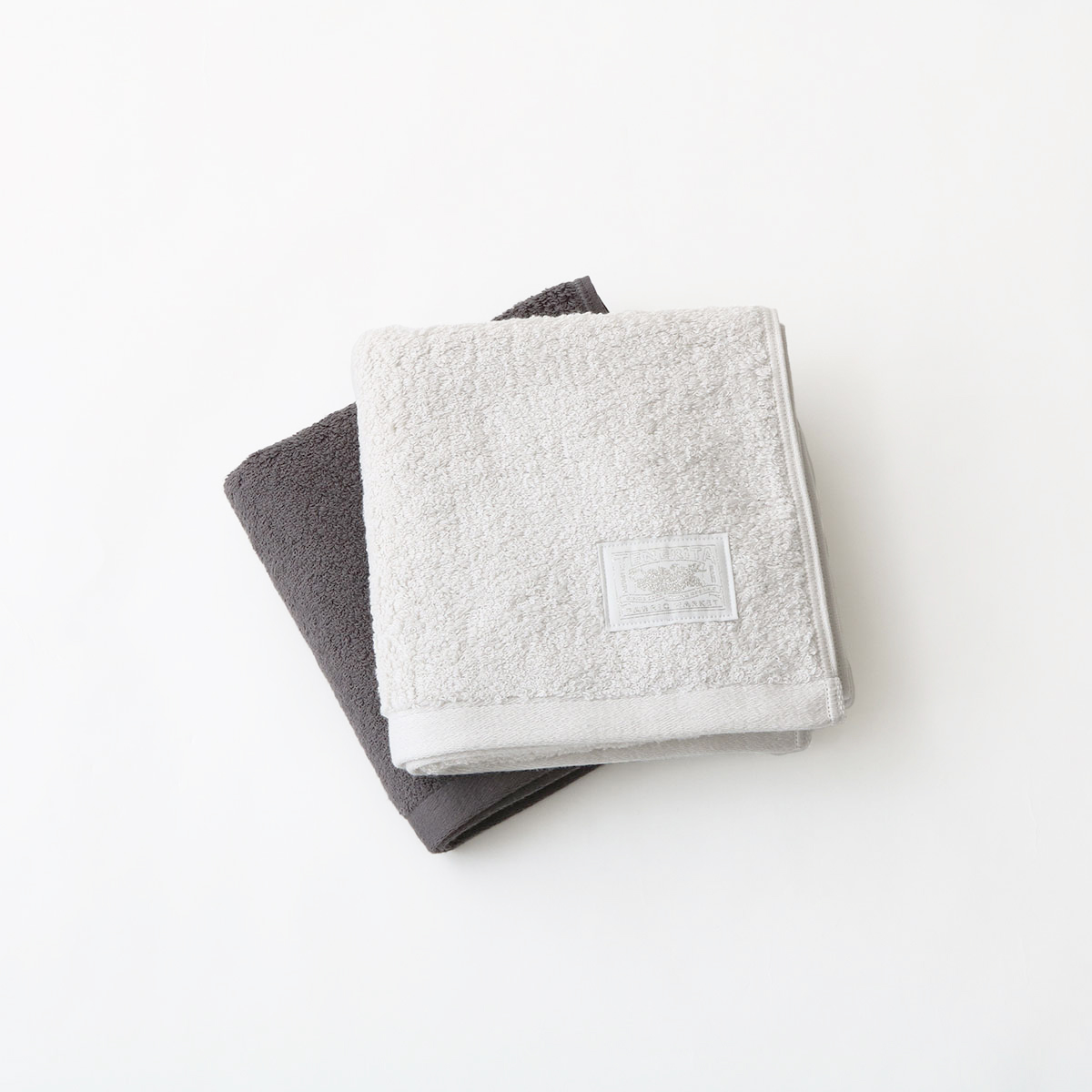 超甘撚りエクストラリッチフェイスタオル2枚セット(ライトグレー