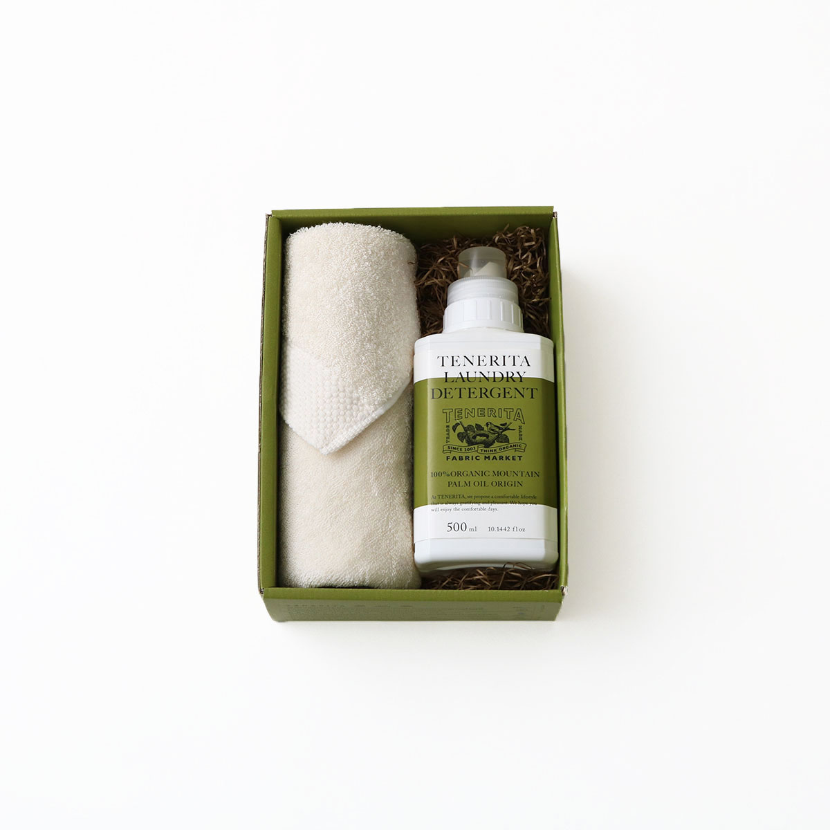 軽やかな甘撚りフェイスタオル&LAUNDRY DETERGENTセット(生成)(FREE