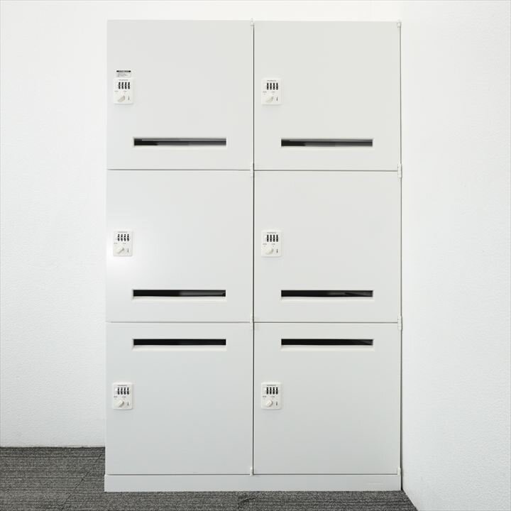 オカムラ レクトライン ダイヤル式6人用モバイルロッカー H1440 ZA75色