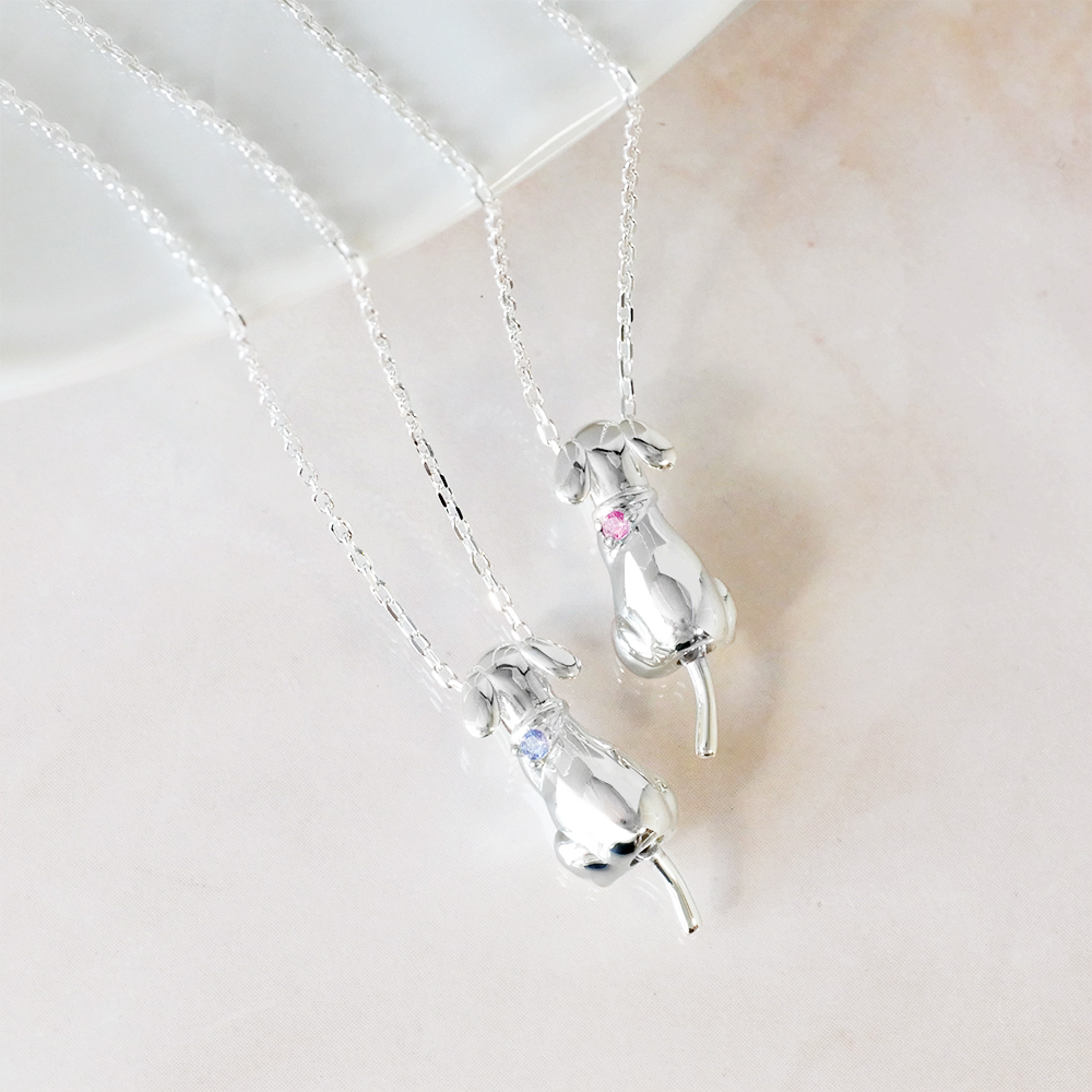 誕生石対応】 “Wonder dog” シルバーネックレス【MIP1170WEB】