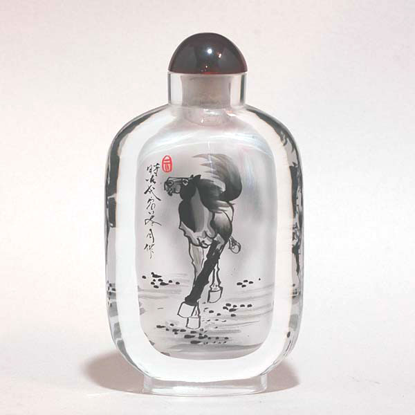 内絵鼻煙壺No5／馬 - 横浜中華街天宝堂本店