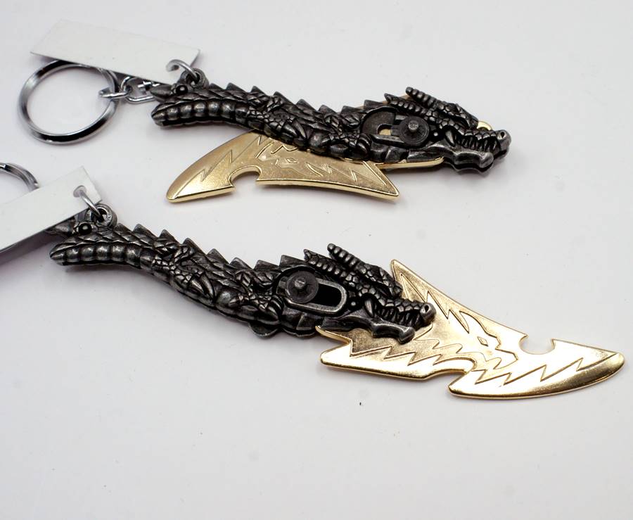 日本製 メタル製 ドラゴン 変型 龍 ドラゴン ナイフ キーホルダー