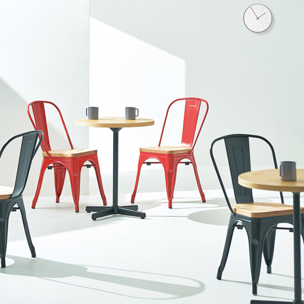 パンガス3型 スチール椅子 チェリー(CHERRY)｜店舗家具ピースワーク