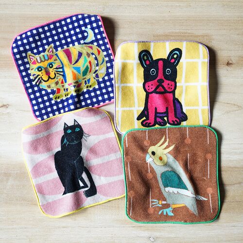 Tapirok】 奥山優 CITY ANIMALS タオルハンカチ｜テントテンマーケット