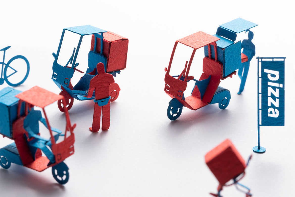 1/100建築模型用添景セット No.84 宅配ピザ屋さん編 - 製品リスト