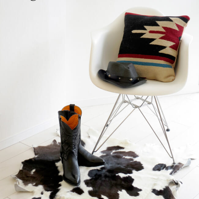 カウラグ 敷物 毛皮インテリアラグ マット ハラコ 牛革 革 レザー No.002