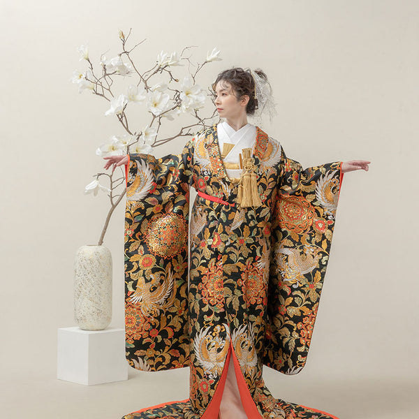 色打掛・鳳凰古代鏡文｜白無垢・色打掛レンタルなら結婚式着物専門の