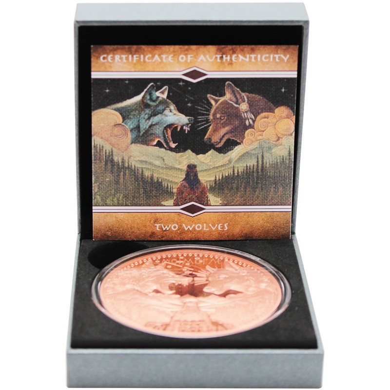 2025 $1 Mesa Grande Sovereign Nation 5oz Copper Two Wolves
