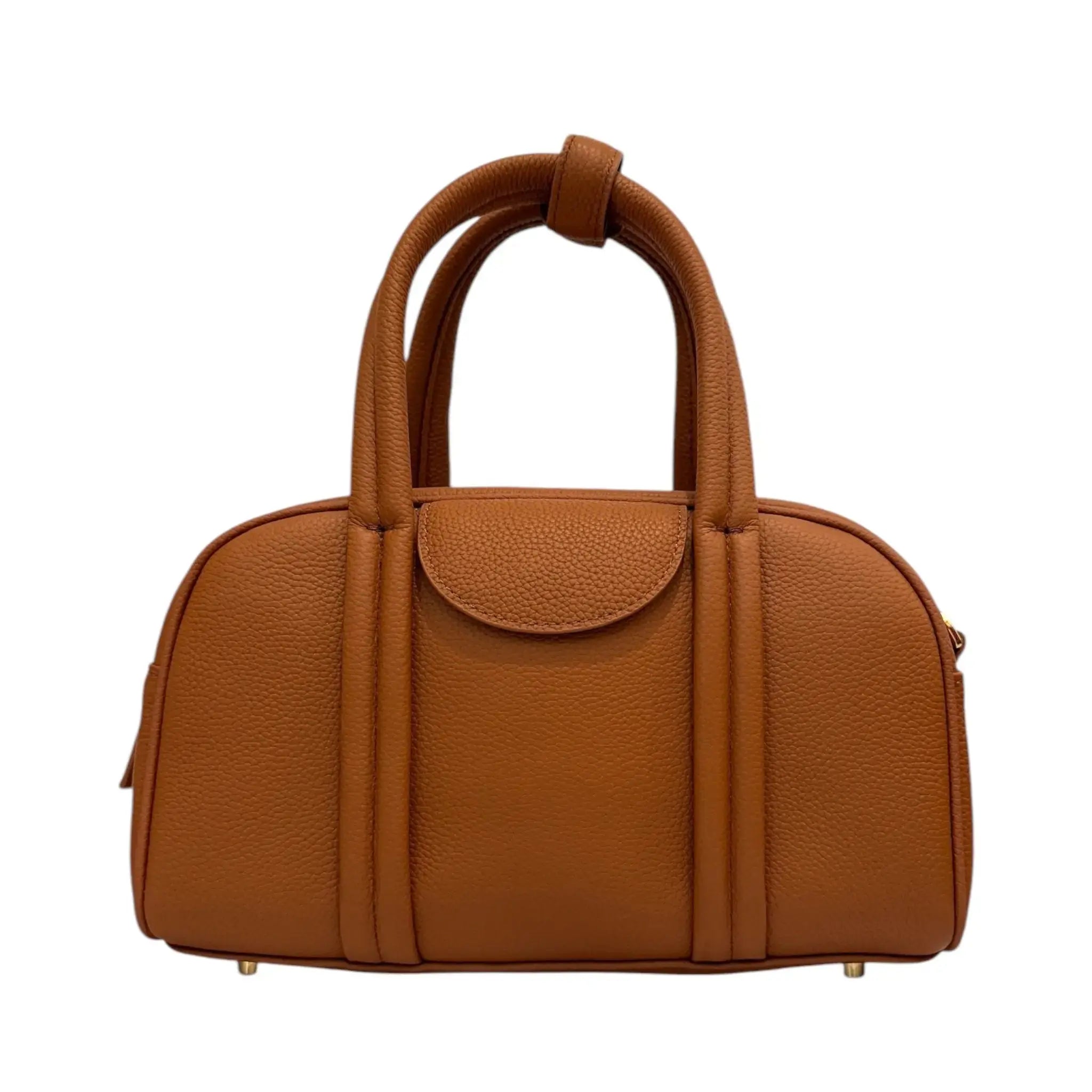 THE HAZEL BOSTON LEATHER TOP HANDLE BAG | thebagicon