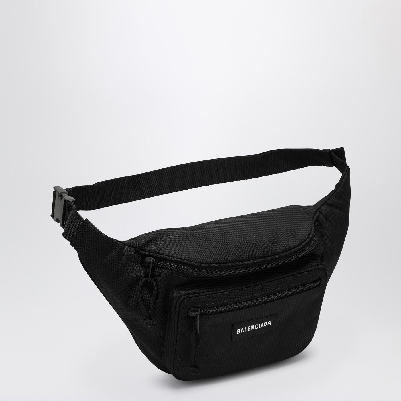 BALENCIAGA Explorer black nylon belt bag with logo | TheDoubleF