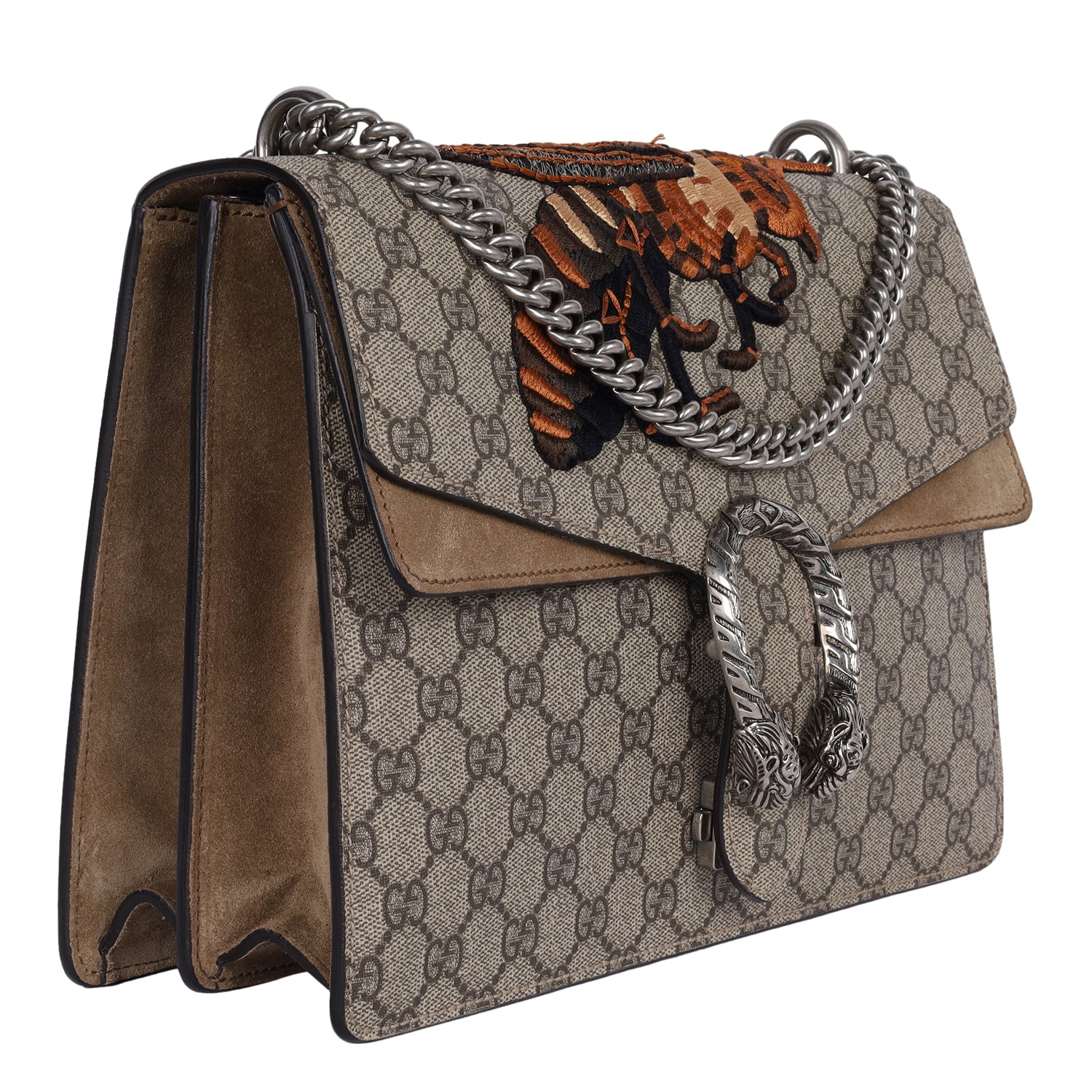 GUCCI GG Supreme Monogram Bee Embroidered Shoulder Bag – The Lady Bag
