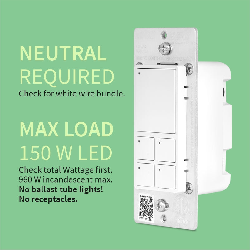 Zooz 800 Series Z-Wave Long Range Scene Controller Switch ZEN32