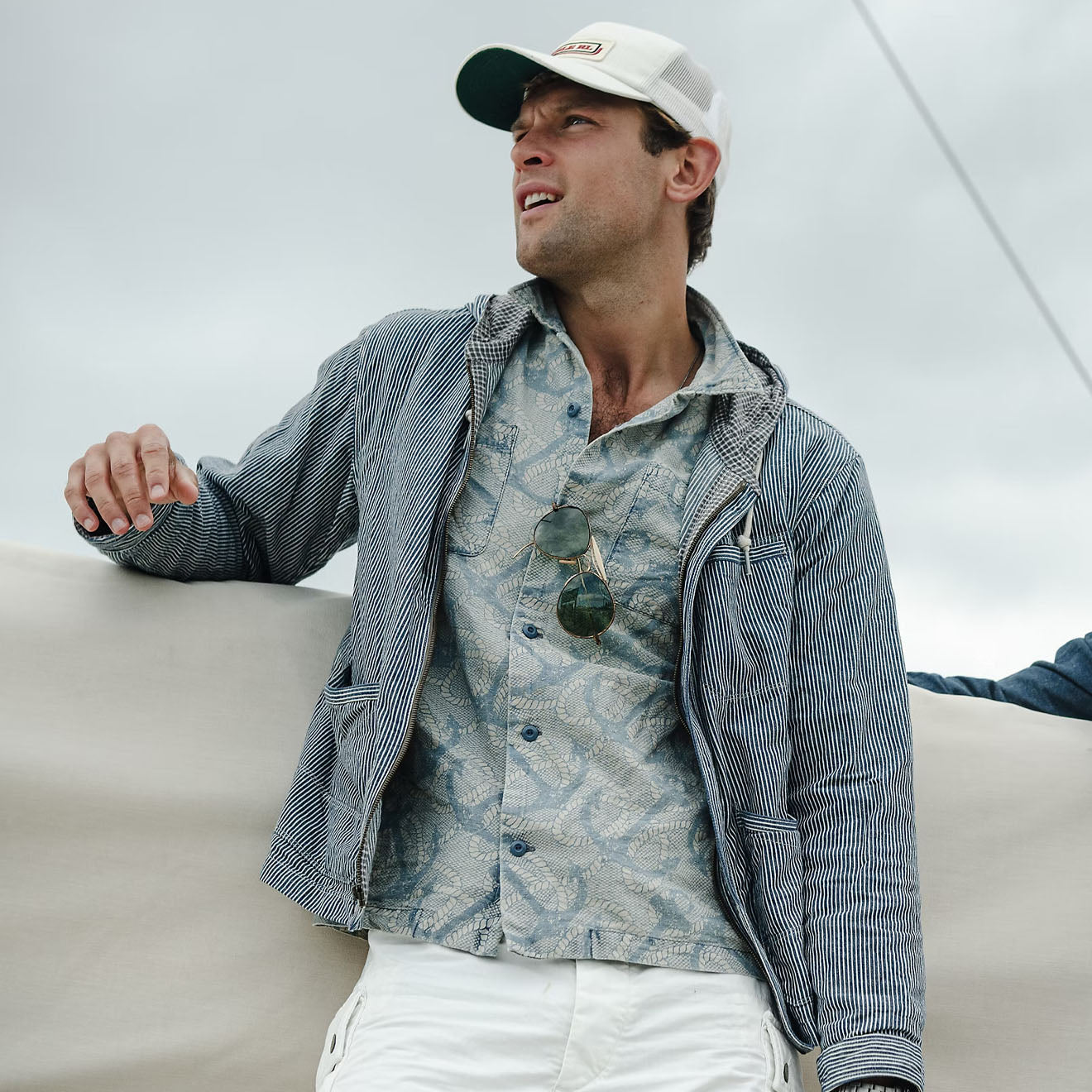 RRL By Ralph Lauren Schooner Unlined Shirt Jacket Navy Multi | The