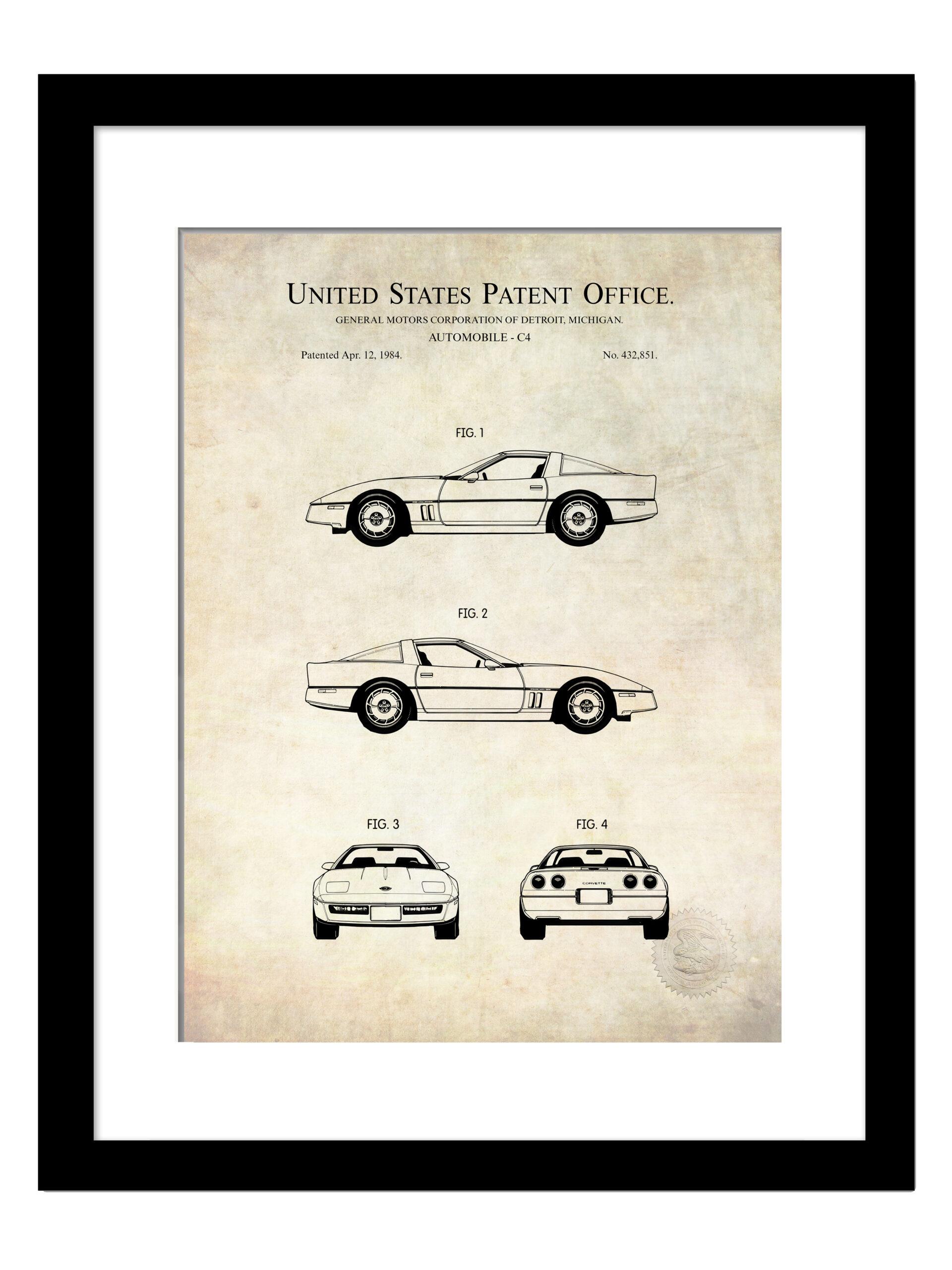 Corvette C4 | 1984 GM Automobile Patent Print