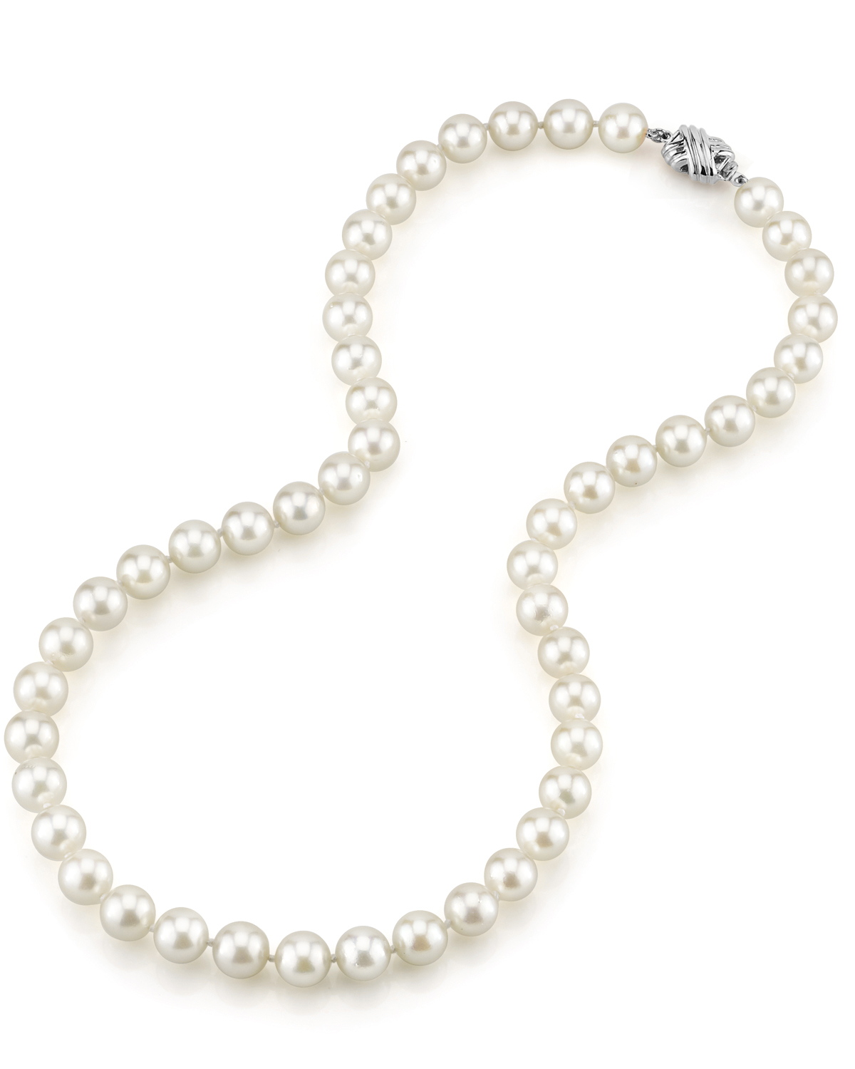 8.0-8.5mm Japanese Akoya White Pearl Necklace - AAA Quality