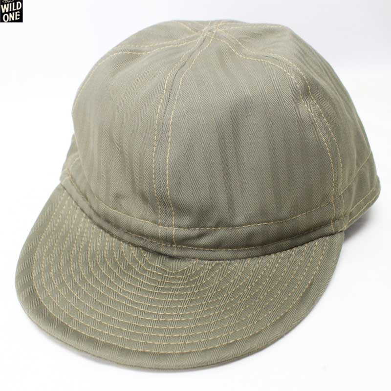 フリーホイーラーズ 【メカニックキャップ ＜オリーブ ＞ヘリンボーン