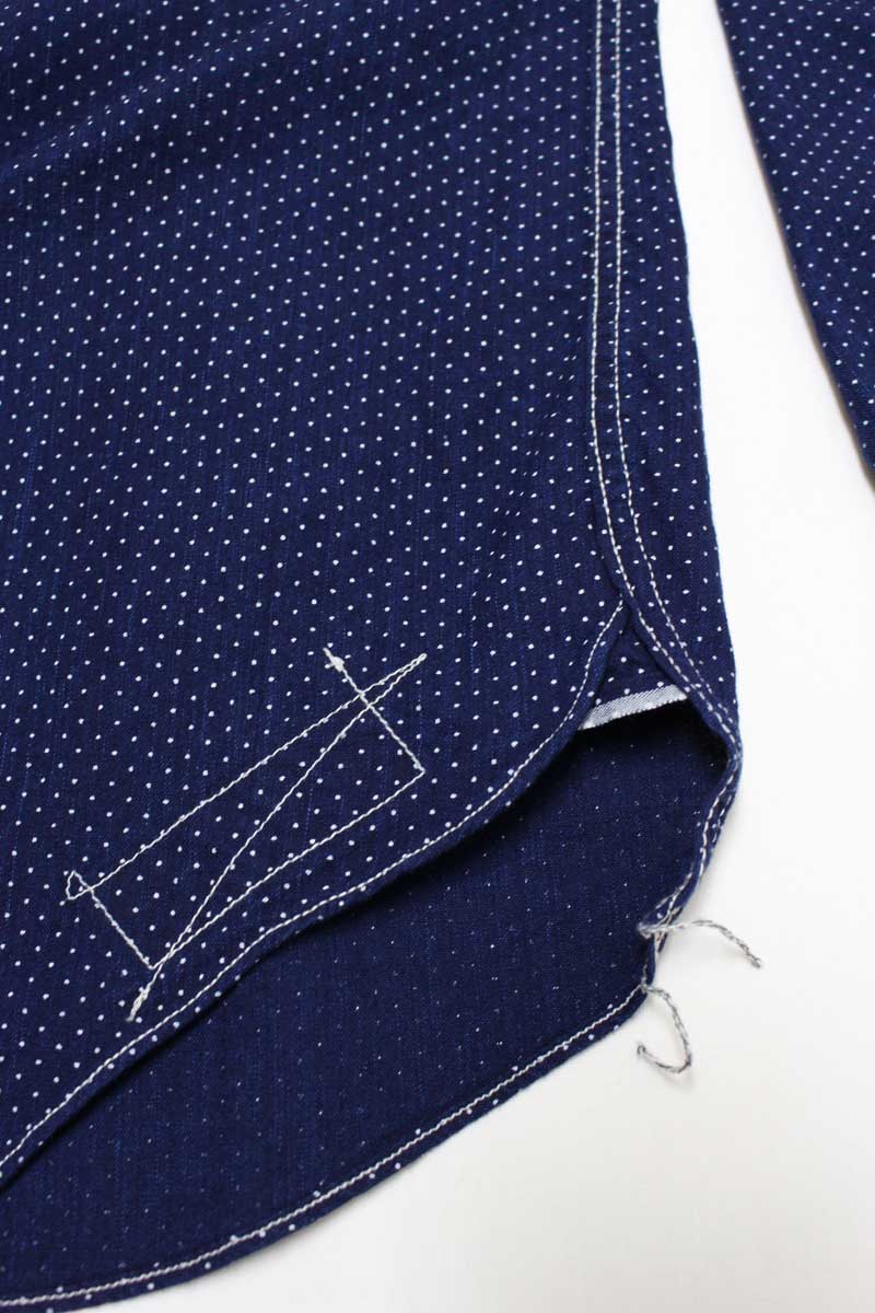 フリーホイーラーズ 【コンダクターシャツ ＜インディゴ ポルカドット