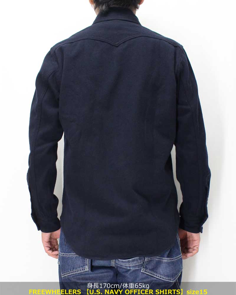 フリーホイーラーズ 【US NAVY オフィサーシャツ ＜ネイビー コットン
