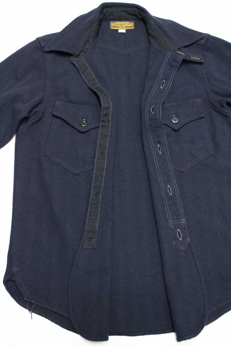 フリーホイーラーズ 【US NAVY オフィサーシャツ ＜ネイビー コットン