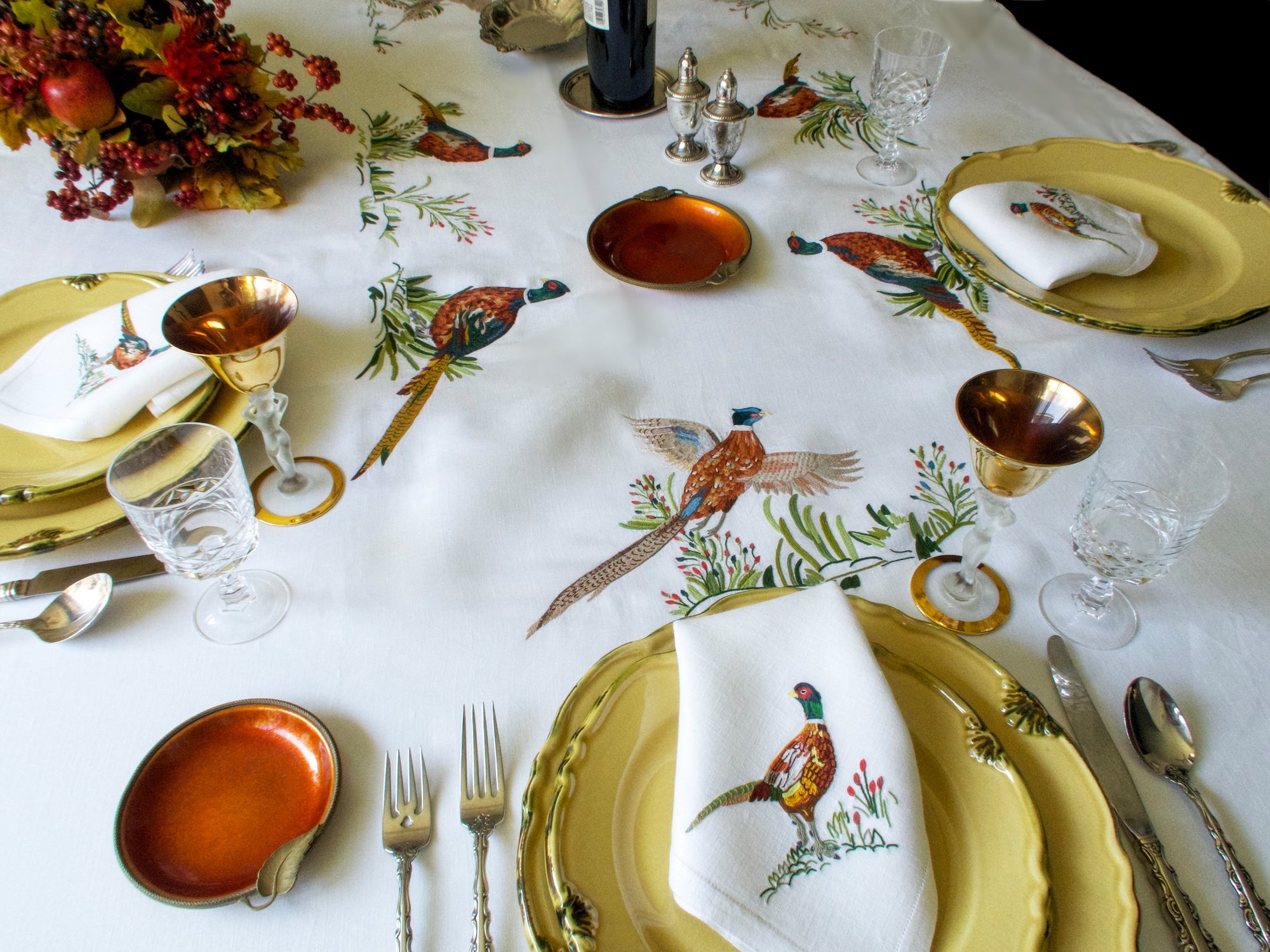 Vintage D Porthault Pheasants 148