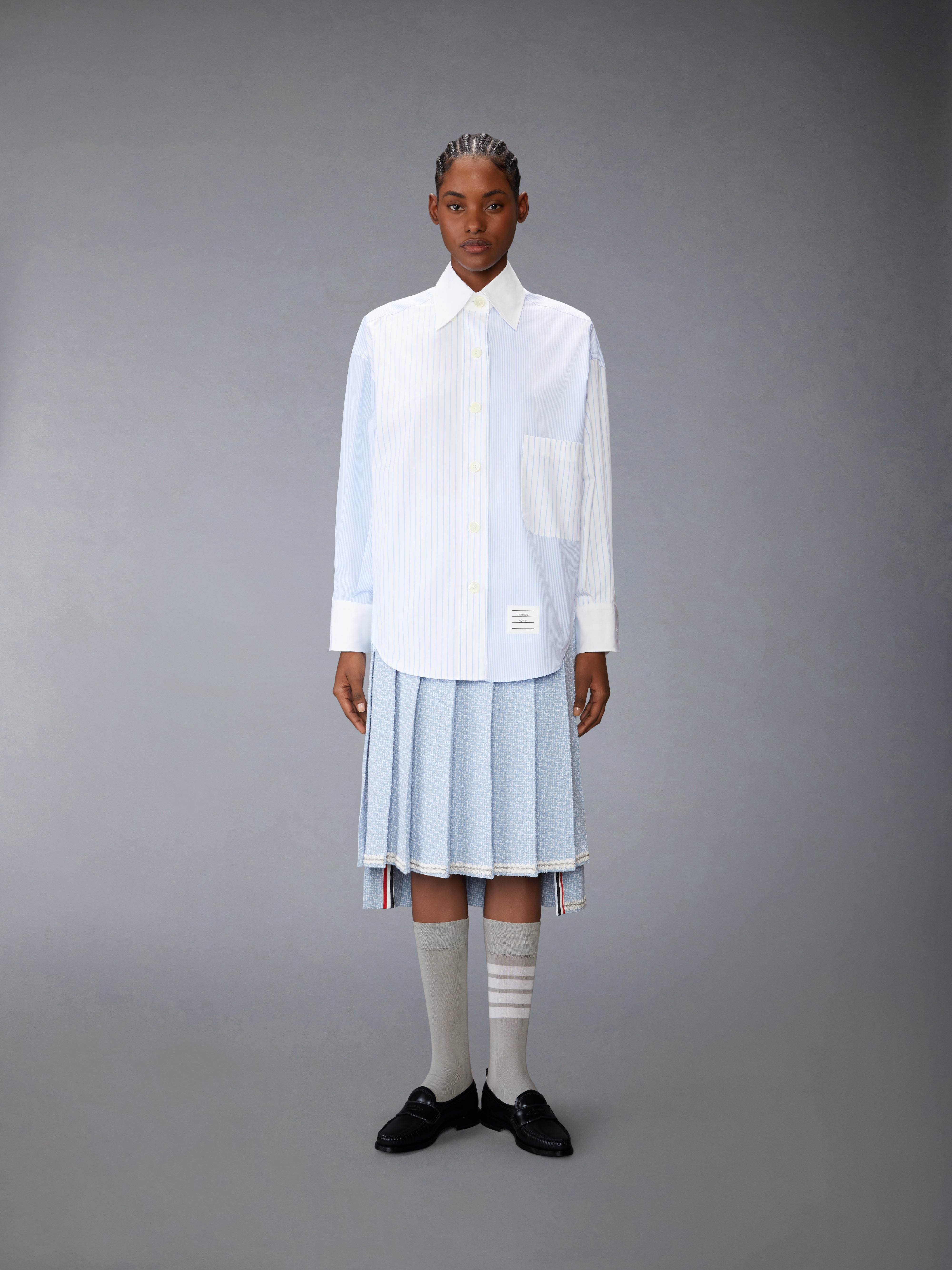 ポプリン ピンストライプ FUNMIX マイクロ ユニバーシティ ストライプ