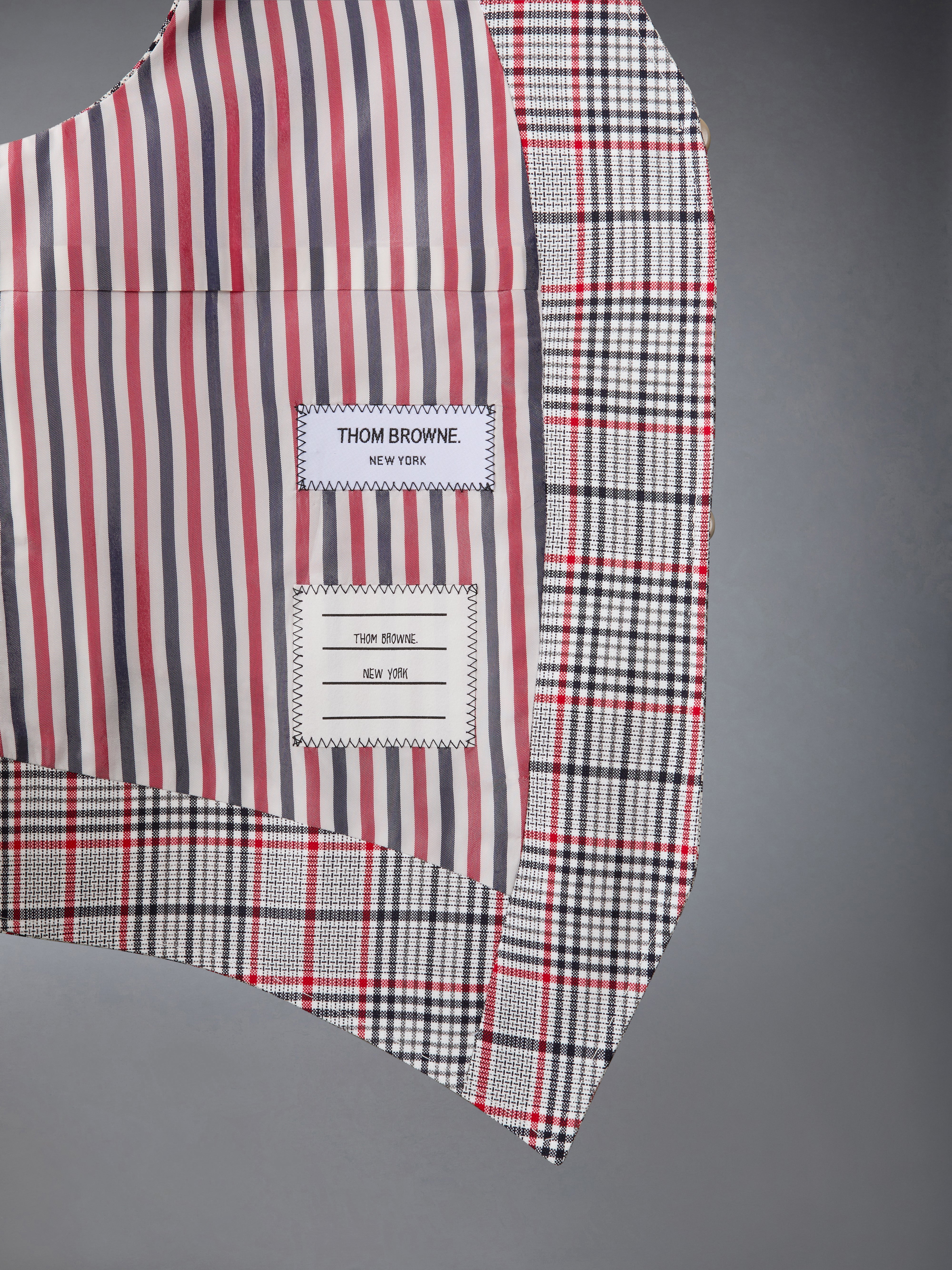 プレイド チェック クールウール ベスト | Thom Browne