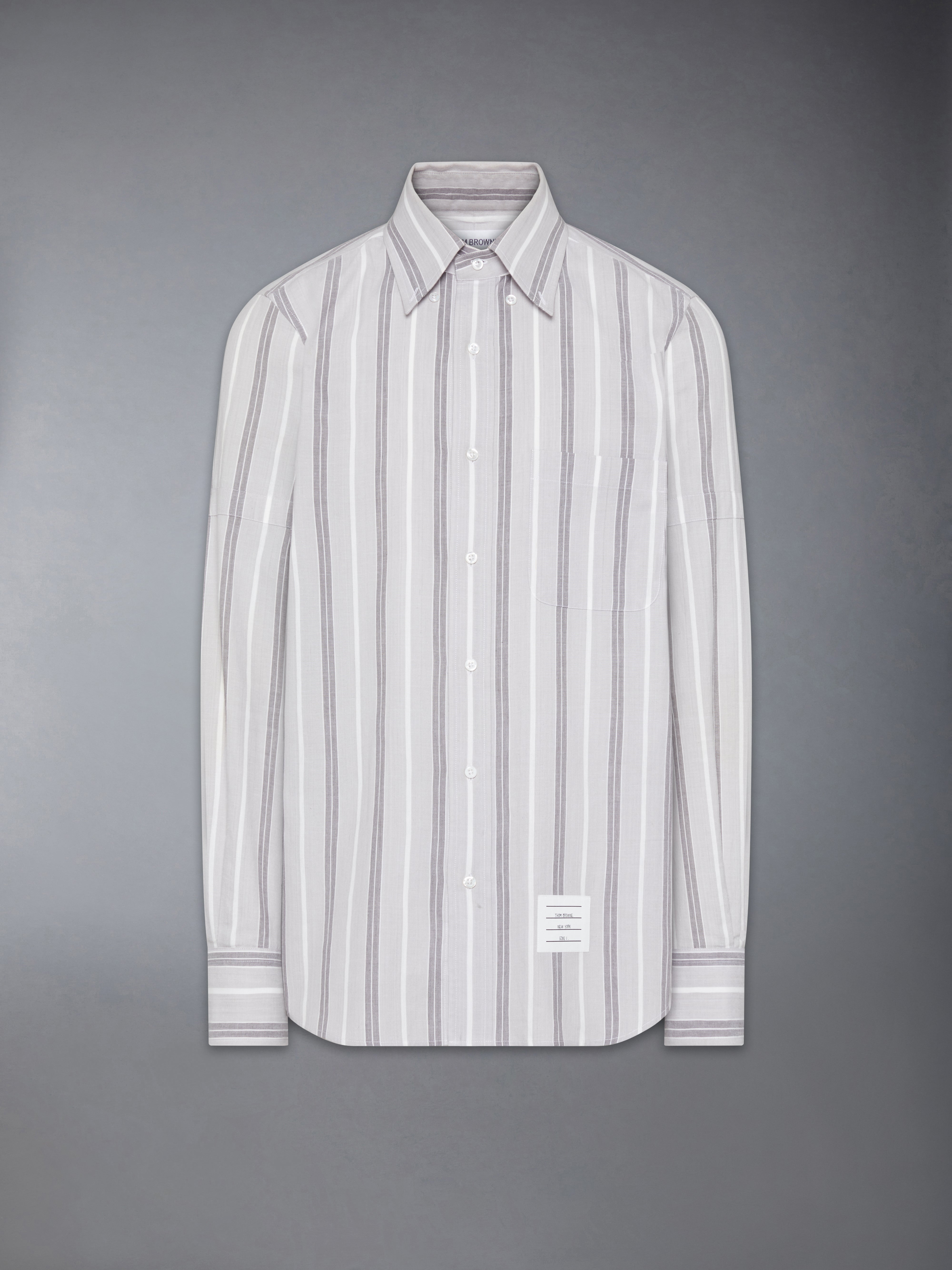 Madras Cotton Repp Stripe Armband Shirt | Thom Browne