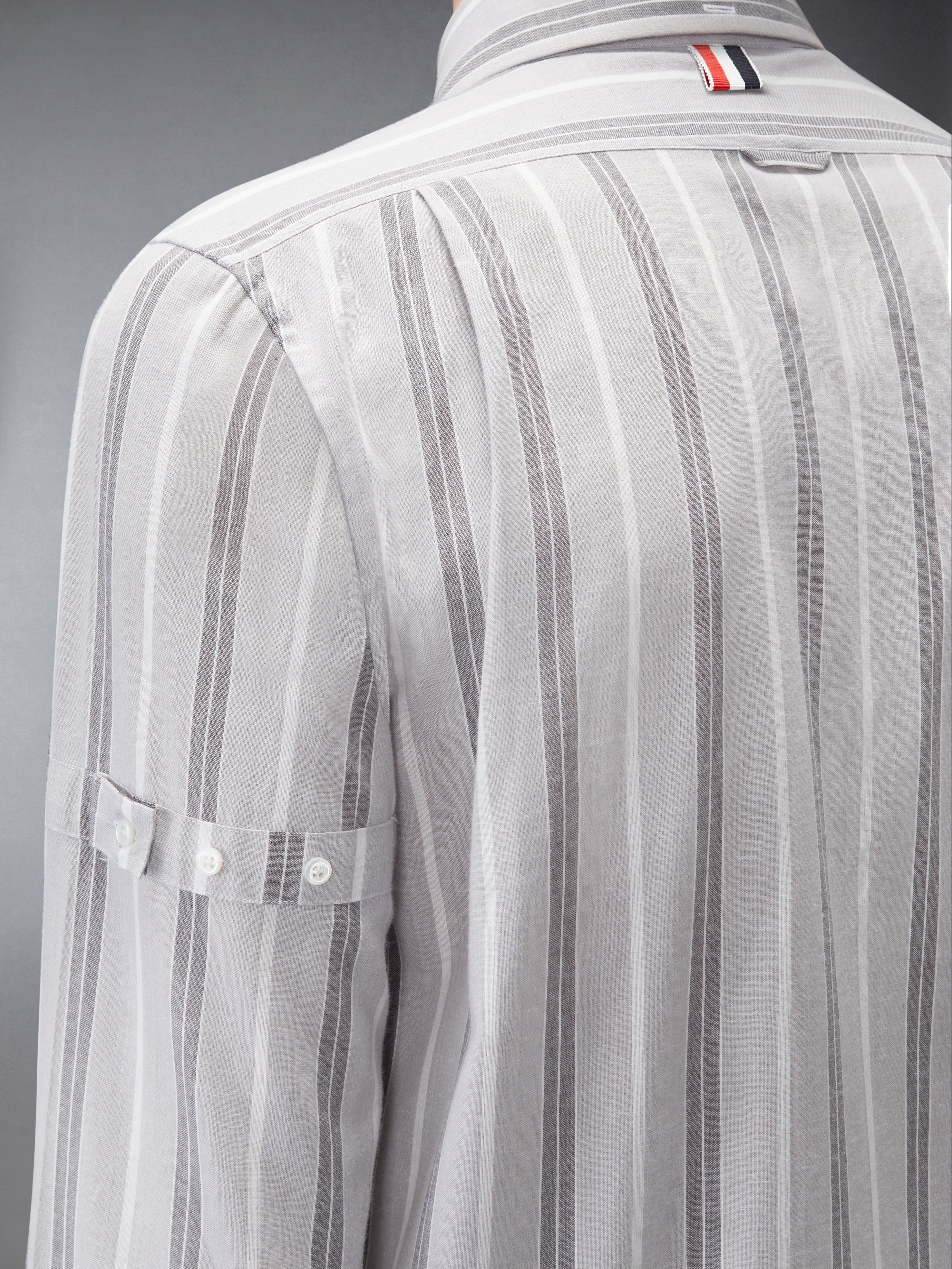 Madras Cotton Repp Stripe Armband Shirt | Thom Browne