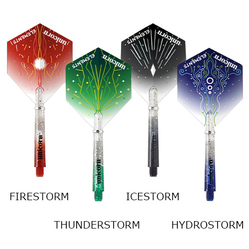 ダーツ シャフト unicorn ELEMENTS TWO-TONE FLIGHT & SHAFT COMBO