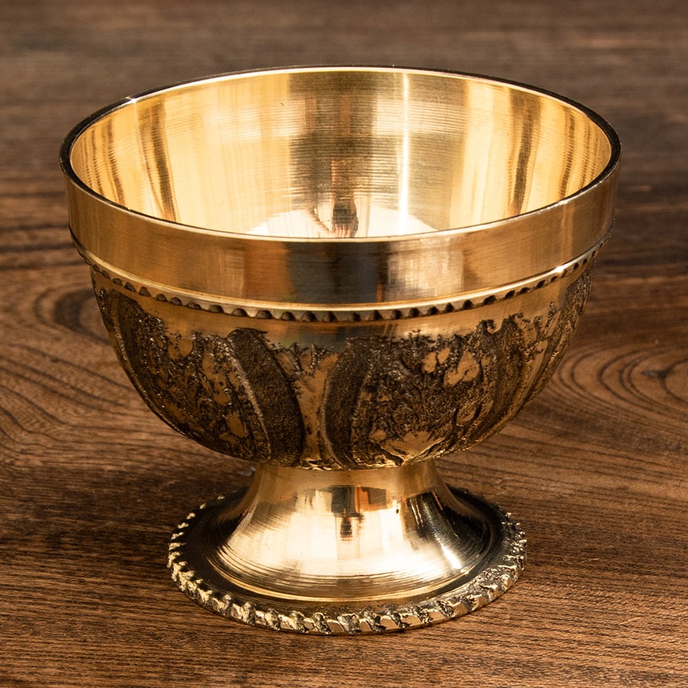 ネパールの真鍮カトリ - ダールカトリ 外径8.5cm程度 の通販