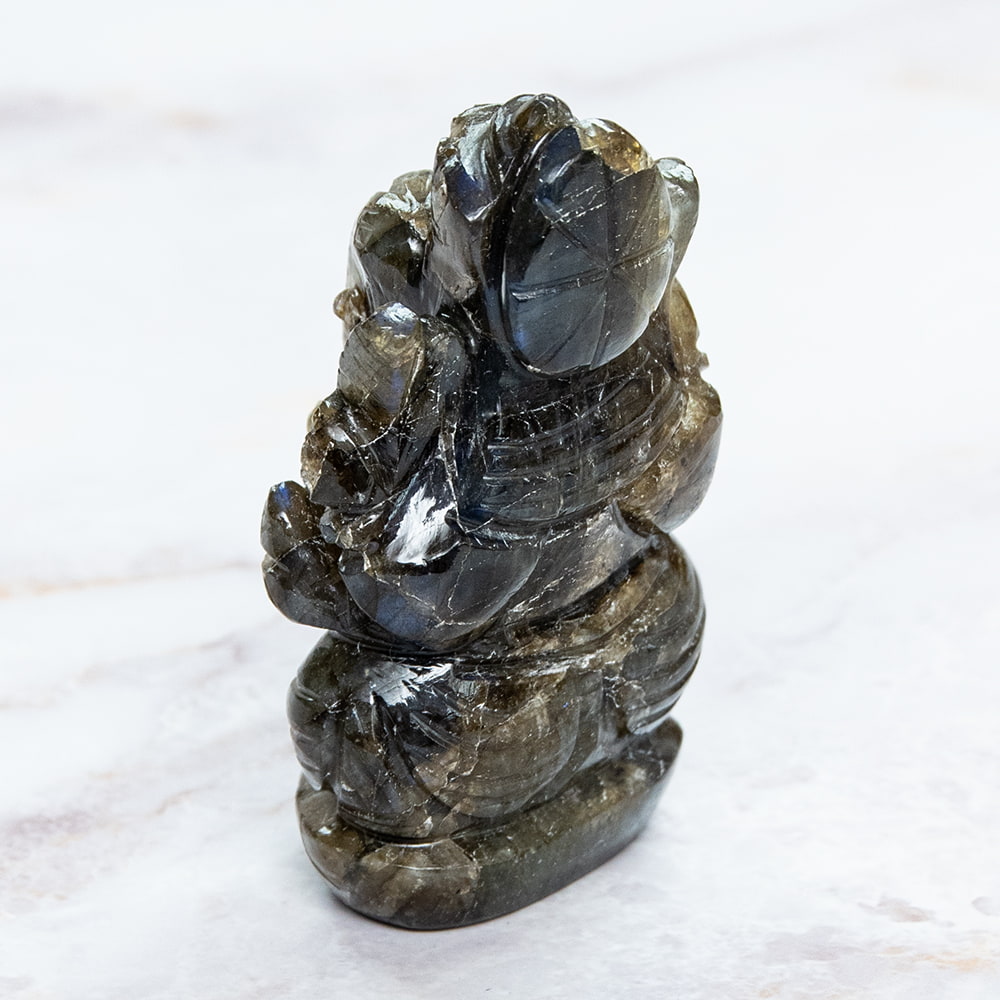 一点物・天然石】手彫りのラブラドリイッティ・ガネーシャ