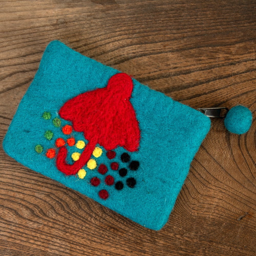 フェルト ポーチ フェルトのスクエアポーチ 小銭いれ 財布 小物入れ