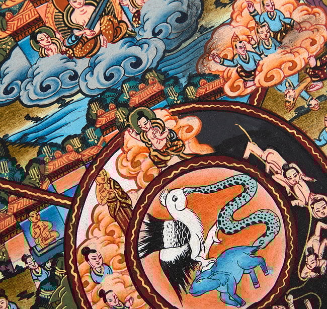 一点物〕タンカ - Wheel of existance 六道輪廻図[36cm x 43cm] の通販