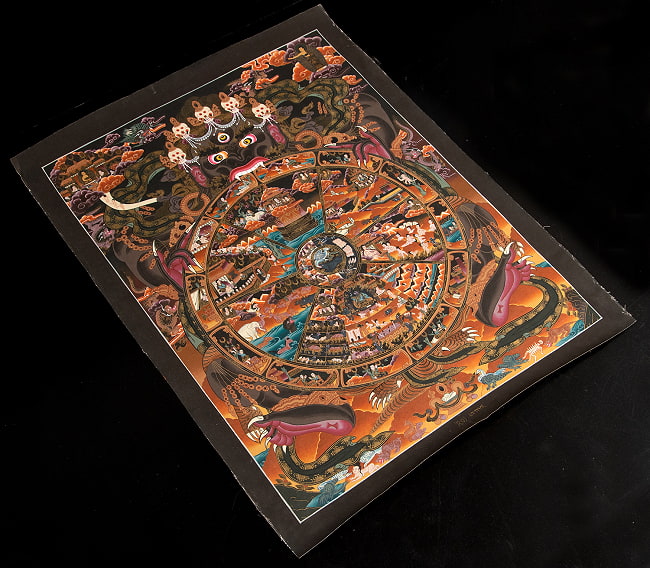 Raj Lama作 一点物〕タンカ - 六道輪廻図[55x70cm] の通販[送料無料